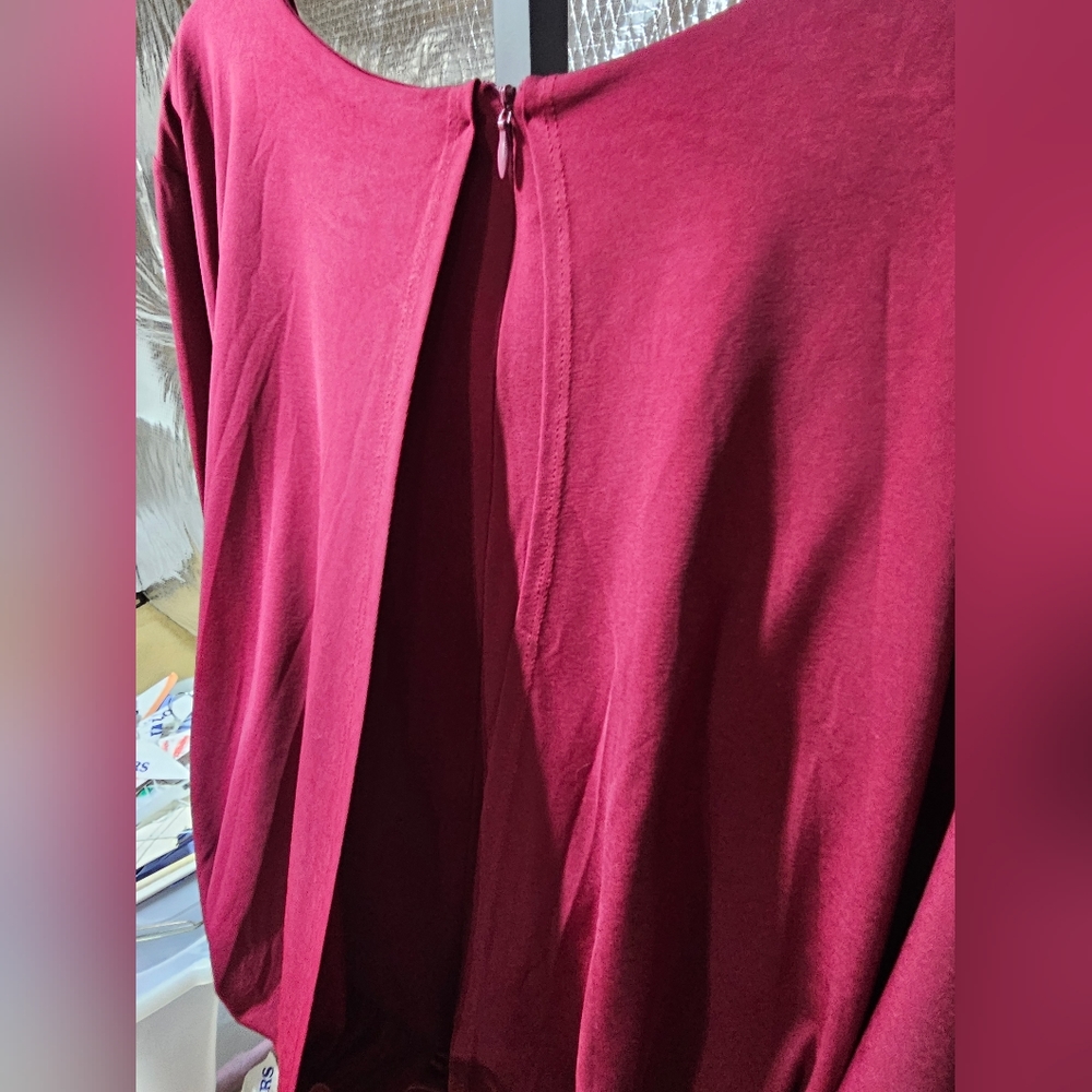 Long sleeve, draped Midnight Velvet dress - Picture 7 of 14